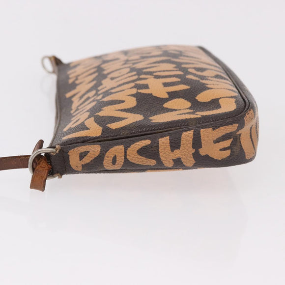 LOUIS VUITTON Monogram Graffiti Pochette Accessoires Orange M92193 Auth 191523