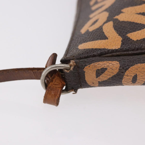 LOUIS VUITTON Monogram Graffiti Pochette Accessoires Orange M92193 Auth 191523
