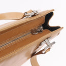 Salvatore Ferragamo Gancini Tote Bag Leather Beige Silver Auth 191526-18