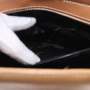 Salvatore Ferragamo Gancini Tote Bag Leather Beige Silver Auth 191526-22