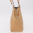 Salvatore Ferragamo Gancini Tote Bag Leather Beige Silver Auth 191526-4