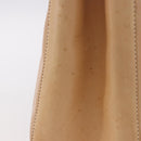 Salvatore Ferragamo Gancini Tote Bag Leather Beige Silver Auth 191526-6