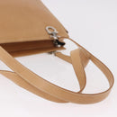 Salvatore Ferragamo Gancini Tote Bag Leather Beige Silver Auth 191526-9