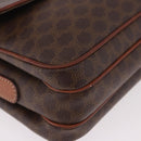 CELINE Macadam Shoulder Bag PVC Leather Brown Gold Auth 191530-9