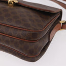 CELINE Macadam Shoulder Bag PVC Leather Brown Gold Auth 191530-14
