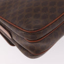 CELINE Macadam Shoulder Bag PVC Leather Brown Gold Auth 191530-15