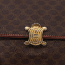 CELINE Macadam Shoulder Bag PVC Leather Brown Gold Auth 191530-10