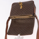 CELINE Macadam Shoulder Bag PVC Leather Brown Gold Auth 191530-17