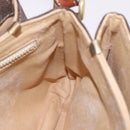 CELINE Macadam Shoulder Bag PVC Leather Brown Gold Auth 191530-18