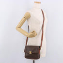 CELINE Macadam Shoulder Bag PVC Leather Brown Gold Auth 191530-25