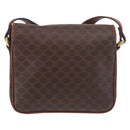 CELINE Macadam Shoulder Bag PVC Leather Brown Gold Auth 191530-2