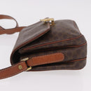 CELINE Macadam Shoulder Bag PVC Leather Brown Gold Auth 191530-4