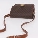 CELINE Macadam Shoulder Bag PVC Leather Brown Gold Auth 191530-6