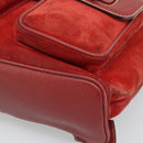 GUCCI Bamboo Backpack Suede Red Gold 003 2058 0016 Auth 191533-15