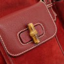 GUCCI Bamboo Backpack Suede Red Gold 003 2058 0016 Auth 191533-18