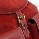 GUCCI Bamboo Backpack Suede Red Gold 003 2058 0016 Auth 191533-19