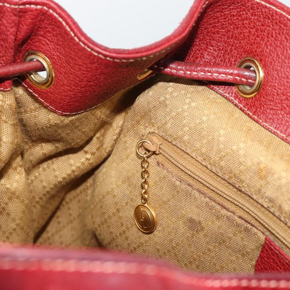 GUCCI Bamboo Backpack Suede Red Gold 003 2058 0016 Auth 191533