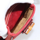GUCCI Bamboo Backpack Suede Red Gold 003 2058 0016 Auth 191533-24