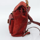 GUCCI Bamboo Backpack Suede Red Gold 003 2058 0016 Auth 191533-4