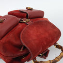 GUCCI Bamboo Backpack Suede Red Gold 003 2058 0016 Auth 191533-6