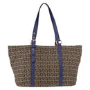 FENDI Zucchino Canvas Tote Bag Beige Gold 8BH215 Auth 191534-2
