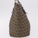 FENDI Zucchino Canvas Tote Bag Beige Gold 8BH215 Auth 191534-4
