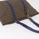 FENDI Zucchino Canvas Tote Bag Beige Gold 8BH215 Auth 191534-6