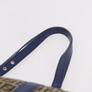 FENDI Zucchino Canvas Tote Bag Beige Gold 8BH215 Auth 191534-8