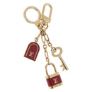 LOUIS VUITTON Porte Cles Kaduna Key Holder Gold Tone Red M60074 LV Auth 191539M-1