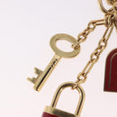 LOUIS VUITTON Porte Cles Kaduna Key Holder Gold Tone Red M60074 LV Auth 191539M-10