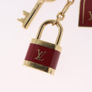 LOUIS VUITTON Porte Cles Kaduna Key Holder Gold Tone Red M60074 LV Auth 191539M-11