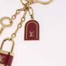 LOUIS VUITTON Porte Cles Kaduna Key Holder Gold Tone Red M60074 LV Auth 191539M-12
