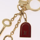 LOUIS VUITTON Porte Cles Kaduna Key Holder Gold Tone Red M60074 LV Auth 191539M-13