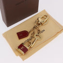 LOUIS VUITTON Porte Cles Kaduna Key Holder Gold Tone Red M60074 LV Auth 191539M-16