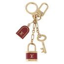 LOUIS VUITTON Porte Cles Kaduna Key Holder Gold Tone Red M60074 LV Auth 191539M-2