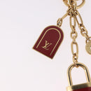 LOUIS VUITTON Porte Cles Kaduna Key Holder Gold Tone Red M60074 LV Auth 191539M-3