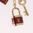 LOUIS VUITTON Porte Cles Kaduna Key Holder Gold Tone Red M60074 LV Auth 191539M-4