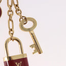 LOUIS VUITTON Porte Cles Kaduna Key Holder Gold Tone Red M60074 LV Auth 191539M-5