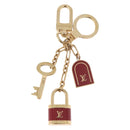 LOUIS VUITTON Porte Cles Kaduna Key Holder Gold Tone Red M60074 LV Auth 191539M-9