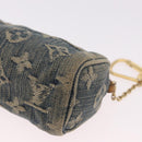 LOUIS VUITTON Monogram Denim Trousse Speedy PM Pouch Blue M95082 LV Auth 191540-14