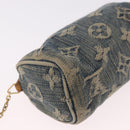 LOUIS VUITTON Monogram Denim Trousse Speedy PM Pouch Blue M95082 LV Auth 191540-15