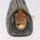 LOUIS VUITTON Monogram Denim Trousse Speedy PM Pouch Blue M95082 LV Auth 191540-4