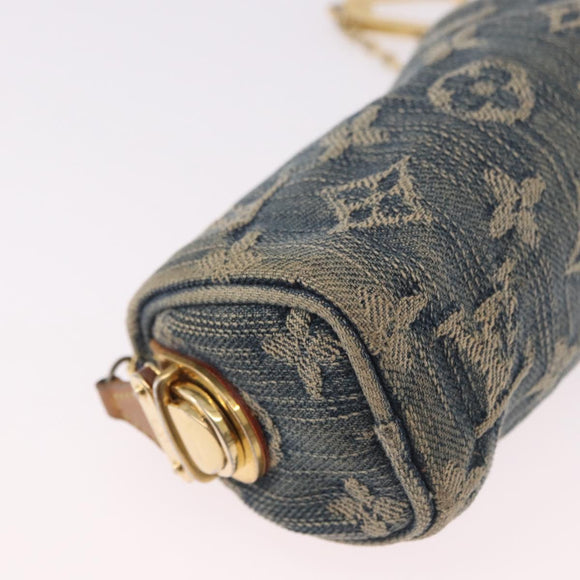 LOUIS VUITTON Monogram Denim Trousse Speedy PM Pouch Blue M95082 LV Auth 191540