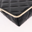 CHANEL Matelasse Chain Shoulder Bag Lamb Skin Black Gold CC Auth 191542SM-12