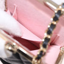 CHANEL Matelasse Chain Shoulder Bag Lamb Skin Black Gold CC Auth 191542SM-19