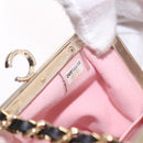 CHANEL Matelasse Chain Shoulder Bag Lamb Skin Black Gold CC Auth 191542SM-20