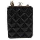 CHANEL Matelasse Chain Shoulder Bag Lamb Skin Black Gold CC Auth 191542SM-3