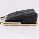 CHANEL Matelasse Chain Shoulder Bag Lamb Skin Black Gold CC Auth 191542SM-5