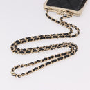 CHANEL Matelasse Chain Shoulder Bag Lamb Skin Black Gold CC Auth 191542SM-7
