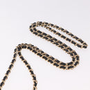 CHANEL Matelasse Chain Shoulder Bag Lamb Skin Black Gold CC Auth 191542SM-8